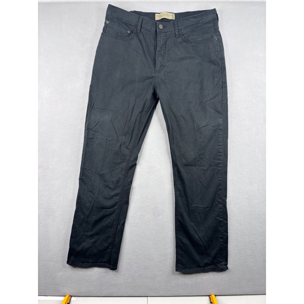 Wrangler Jeans Co Straight Fit Flex Black Pants Mens 35x27 Casual Trousers